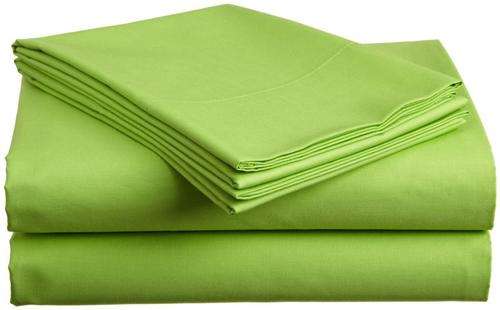 Bright Green 6 Piece - Cotton Feel - Bed Linen - King Size- Duvet Cover Set